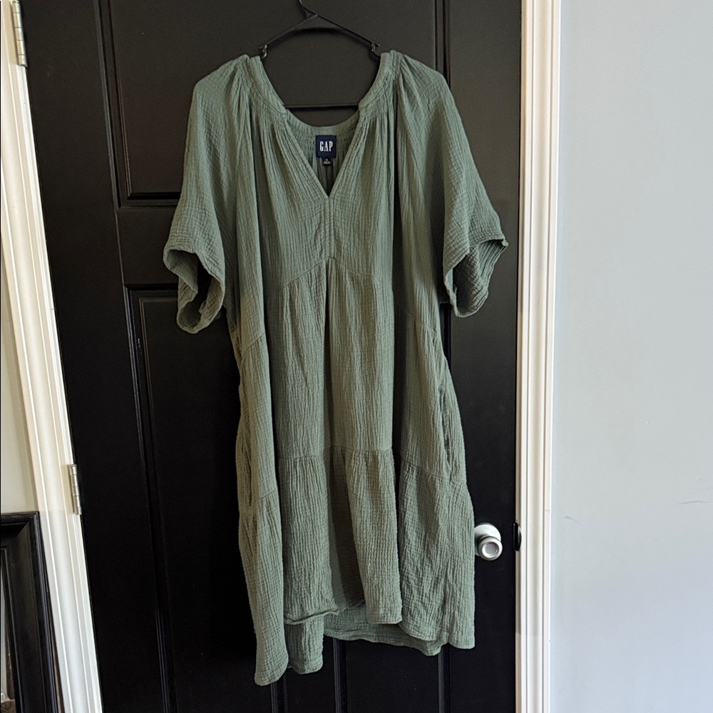 GAP Sage Green Textured Dress